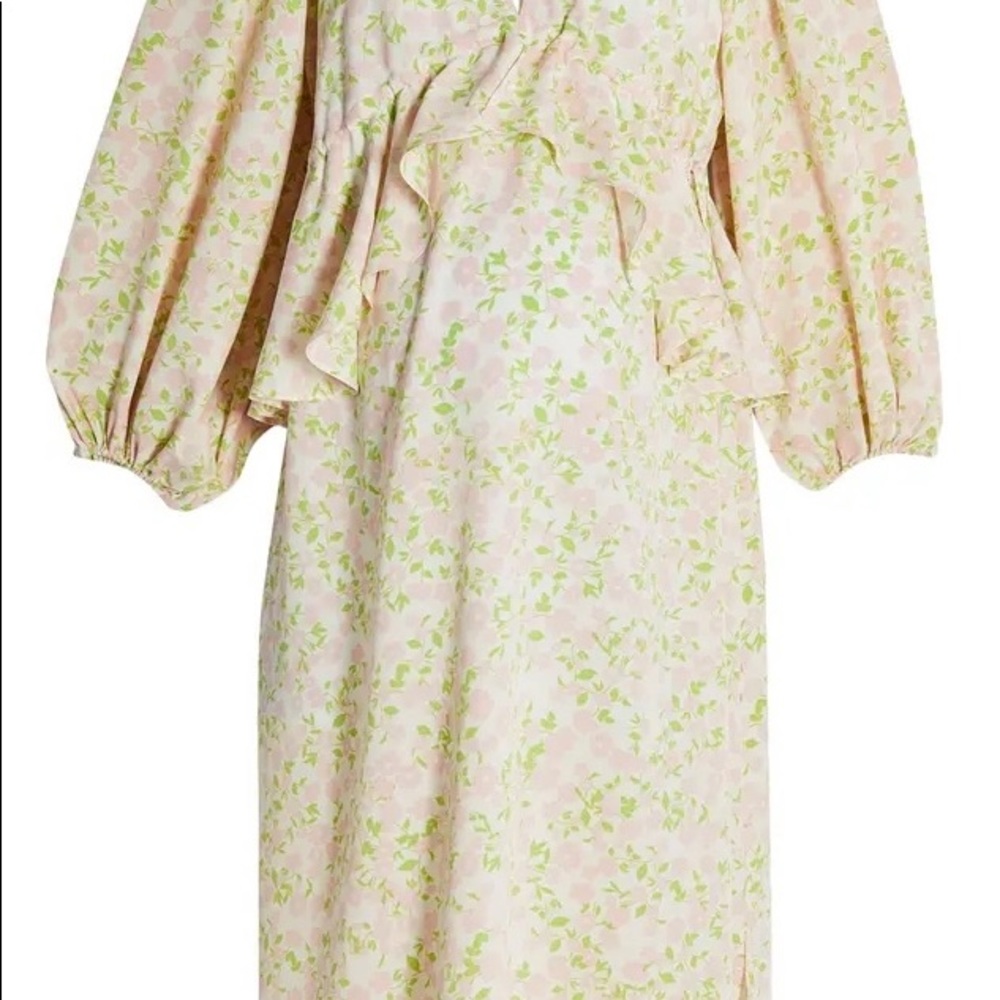 TOPSHOP Floral Print Double V-Neck Long Sleeve Maternity Dress size 6